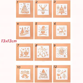 Yeni DIY Zanaat Damga Albümü Dekoratif Merry Christmas Scrapbooking PaintingTemplate Katmanlı Şablonlar