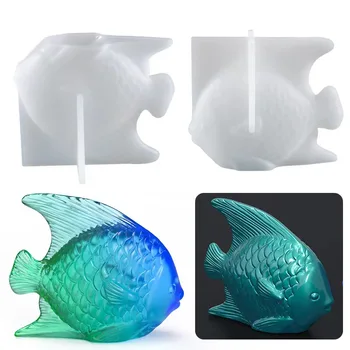 DIY Kristal Epoksi Reçine Kalıp 3D Goldfish Takı Süs silikon kalıp