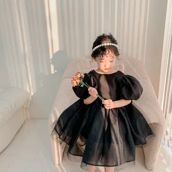 Bebek fiyonk Prenses Elbise Yaz Yürüyor Çocuk Örgü Elbise Küçük Kız Etek doğum günü partisi elbisesi 0-6 Yıl 0