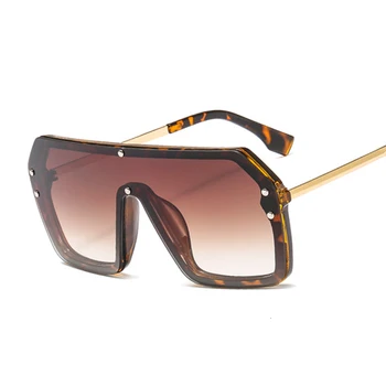 Unisex Kare Güneş Gözlüğü Kadın 2019 Yeni Moda Stil güneş gözlüğü Bayanlar Büyük Boy Büyük Çerçeve Gözlük Siyah Kahverengi UV400