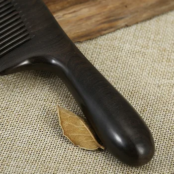Anti-statik Sandal Ağacı Ahşap Saç Tarak El Yapımı Kalınlaşmış Uzun Saplı Saç Fırçası Saç Şekillendirici Aracı