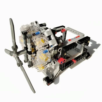 MOC Yaratıcı Elektrikli Teknik Parçalar Yapı Taşları Motor 8 silindirli Motor Mekanik Modeli DIY enlighten Oyuncak Çocuklar için Hediye