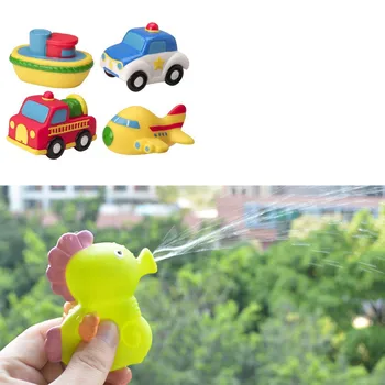 Sozzy 4 adet / grup Bebek Banyo Squirters Küvet Oyuncak Klasik Araçlar Oyuncak Yumuşak Plastik Bebek Banyo Oyuncak Motorları Araba Uçak Oyuncak 2