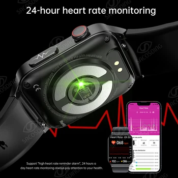 2022New Kan Şekeri EKG + PPG akıllı saat Erkekler İzleme Kan Basıncı Vücut Sıcaklığı Akıllı Kalp Hızı Saat Spor Smartwatch