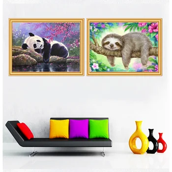 DIY 5D Elmas Boyama Hayvan Kaplan Panda Kelebek Kedi Tam Matkap Elmas Nakış Mozaik Rhinestones Resimleri Ev Dekorasyonu 0
