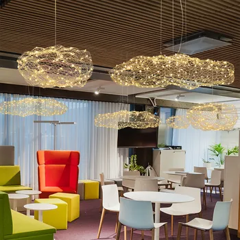 Iskandinav Sanat Bulut Tasarım Led Avize Kişilik Oturma Odası Otel Salonu Yemek Odası Bar Tasarımcı Firefly Aydınlatma Armatürleri 4