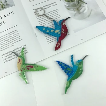 Hummingbird Süs Reçine Döküm silikon kalıp Kadın Anahtarlık Dekoratif Kolye Takı Kalıp DIY El Sanatları için