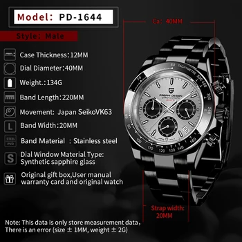 2021 PAGANI Tasarım Yeni erkek quartz saat Üst Marka Safir Lüks İzle Paslanmaz Çelik Su Geçirmez Chronograph Reloj Hombre 2