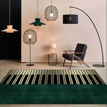 Moda modern 3d Nordic ışık lüks yeşil altın piyano tuşları halı oturma odası yatak odası başucu alan kilim paspaslar yumuşak ev mat 0