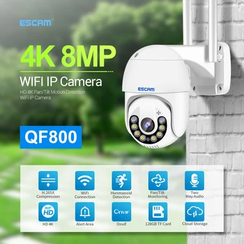 ESCAM QF800 4K HD 8MP ICSEE APP Tam Renkli Kablosuz PTZ IP Dome Kamera AI İnsansı Hareket Algılama İnterkom CCTV bebek izleme monitörü 1