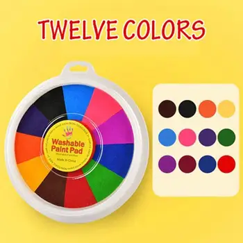 12 Renkler Komik Bebek Parmak Boyama Zanaat DIY parmak boyası Montessori Çizim bebek oyuncakları 0-12 ay için Resim Çizim Oyuncaklar