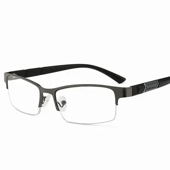 -1.0~-6.0 Yeni Yarım Çerçeve Unisex kare çerçeve okuma gözlüğü Erkekler ve Kadınlar Yüksek Kaliteli Diyoptri Gözlük İş okuma gözlüğü 1