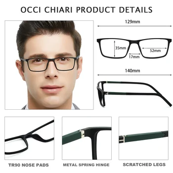 OCCI CHIARI TR90 Gözlük Çerçeve Erkekler Ultralight Gözlük Çerçeveleri Gafas Gözlük Yeni Patchwork Optik Gözlük 1