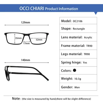 OCCI CHIARI TR90 Gözlük Çerçeve Erkekler Ultralight Gözlük Çerçeveleri Gafas Gözlük Yeni Patchwork Optik Gözlük 4