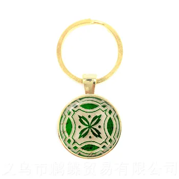 Celtic LOGO Anahtarlıklar Kutsal Geometri Takı OM Kolye Anahtarlık Budizm Yoga Mandala Cam Kubbe anahtar zincirleri