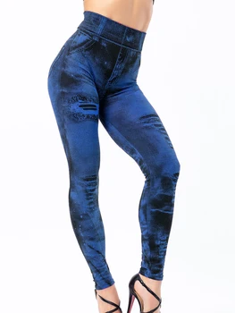 YSDNCHI Kadınlar Seksi Push Up Dikişsiz Yüksek Bel Tayt Sahte Kot Pantolon 2022 Bahar Elastik Kadın Jeggings Renk Leggins Mujer 2