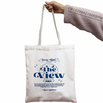 Txt Mavi Saat Tote Çanta Inspired Tasarımcı Tote Çanta Kanvas Çanta Alışveriş Çantaları Bolsa Yeniden Kullanılabilir Alışveriş Çantaları Butik