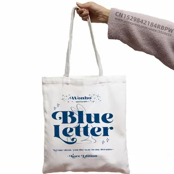 Txt Mavi Saat Tote Çanta Inspired Tasarımcı Tote Çanta Kanvas Çanta Alışveriş Çantaları Bolsa Yeniden Kullanılabilir Alışveriş Çantaları Butik 4