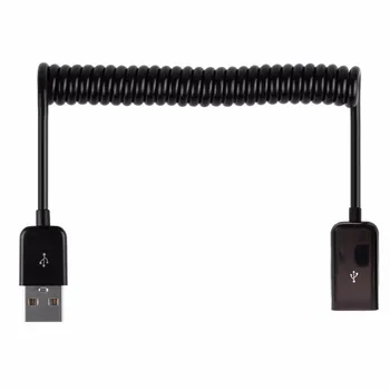 USB 2.0 Erkek Kadın Bahar Coiled İlavesi Bobin Kablo Adaptörü Bağlayıcı ücretsiz nakliye 0
