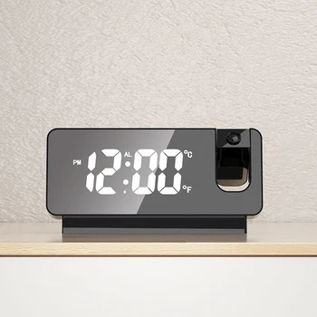 Büyük Ekran Sıcaklık USB Şarj Hediye Başucu Elektronik dijital alarmlı saat Saat Projeksiyon LED Ekran Masa Yatak Odası İçin
