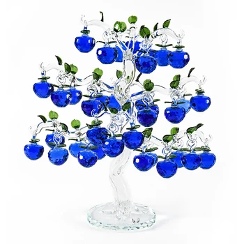Güzel Cam Kristal Elma Ağacı 36 18 12 adet Elma Feng Shui Zanaat Noel Ağacı askı süsleri Eve Taşınma Hediyeler