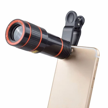 Clip-on 12x Optik Zoom HD teleskop kamera objektifi Evrensel Cep Telefonu Lens Makro Fotoğrafçılık İçin