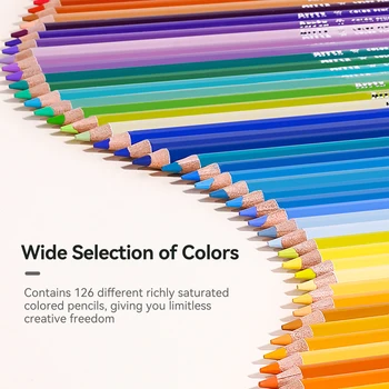 Arrtx Sanatçı 126 Renkli Kalemler Seti Koruyucu Dikey Ekleme Kutusu Organizatör Premium Yumuşak Açar Parlak Renk Çizim için