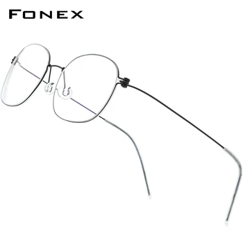 FONEX B Titanyum Gözlük Erkekler Reçete Gözlük Kore Danimarka Kadınlar 2021 Yeni Miyopi gözlük çerçeveleri Vidasız Gözlük F7513 3