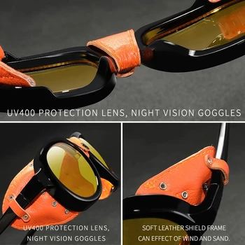 KDEAM Yeni Pilot Güneş Gözlüğü Steampunk Ayna UV400 Gözlük Erkek Kadın Açık Sürüş Shades Ile Ücretsiz Kılıf 1