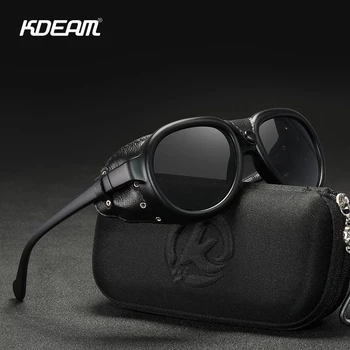 KDEAM Yeni Pilot Güneş Gözlüğü Steampunk Ayna UV400 Gözlük Erkek Kadın Açık Sürüş Shades Ile Ücretsiz Kılıf 2
