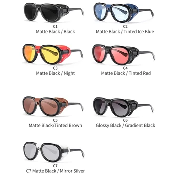 KDEAM Yeni Pilot Güneş Gözlüğü Steampunk Ayna UV400 Gözlük Erkek Kadın Açık Sürüş Shades Ile Ücretsiz Kılıf 4