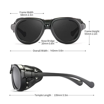 KDEAM Yeni Pilot Güneş Gözlüğü Steampunk Ayna UV400 Gözlük Erkek Kadın Açık Sürüş Shades Ile Ücretsiz Kılıf 5