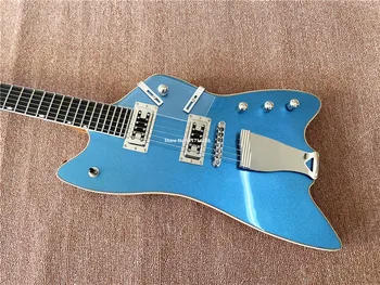 Yüksek kalite özel sürüm metal Bordo mavi elektro gitar özelleştirilebilir ücretsiz kargo