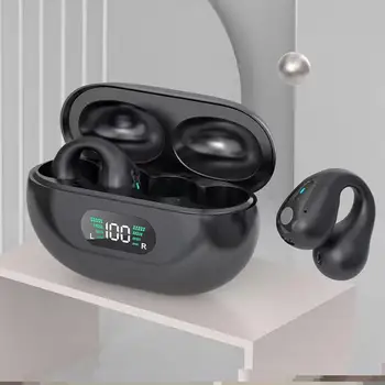 Clip-on Bluetooth Uyumlu 5.3 Kulaklık Kulak Kemik İletim Küpe Kablosuz Kulaklık spor kulaklıkları Kulakiçi Pho U1F2