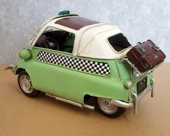 Demir el sanatları süsler süslemek için oturma odası araba modeli nostaljik araba dekorasyon el sanatları hediyeler 1957 YEŞİL