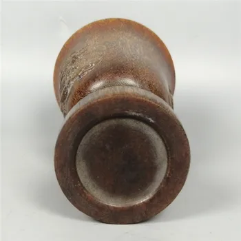 Çin doğal antika el oyma (gergedan boynuz fincan süsler koleksiyonu 1