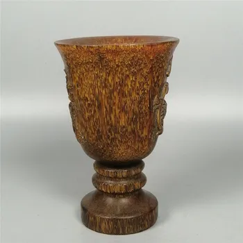 Çin doğal antika el oyma (gergedan boynuz fincan süsler koleksiyonu 2