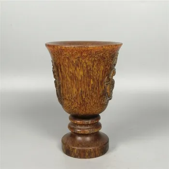Çin doğal antika el oyma (gergedan boynuz fincan süsler koleksiyonu 3