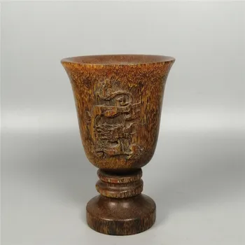 Çin doğal antika el oyma (gergedan boynuz fincan süsler koleksiyonu 5