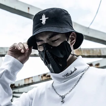 Nakış Unisex Erkekler Kova Şapka Streetwear Taktik Techwear Hip Hop Kapaklar Japonya Tarzı Gorra Rahat Spor Yaz Headdress