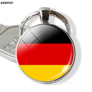 Orta Avrupa Ülkeleri Bayrağı Anahtarlık Almanya Polonya İsviçre Avusturya Macaristan Bayrağı Cam Cabochon Kolye Metal Anahtarlık Hediye 1