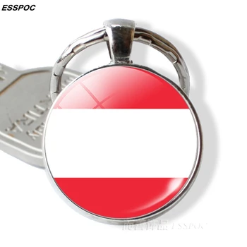 Orta Avrupa Ülkeleri Bayrağı Anahtarlık Almanya Polonya İsviçre Avusturya Macaristan Bayrağı Cam Cabochon Kolye Metal Anahtarlık Hediye 4