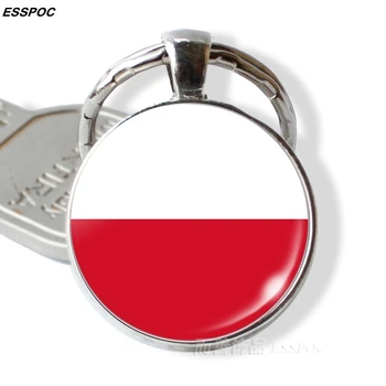 Orta Avrupa Ülkeleri Bayrağı Anahtarlık Almanya Polonya İsviçre Avusturya Macaristan Bayrağı Cam Cabochon Kolye Metal Anahtarlık Hediye 5
