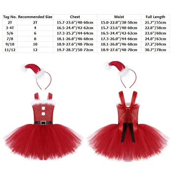 Çocuk Kız Noel Tutu Elbise Noel Baba Prenses Kostümleri Bale Jimnastik Leotard Noel Elbise Up Giyim Kıyafet Kırmızı 2