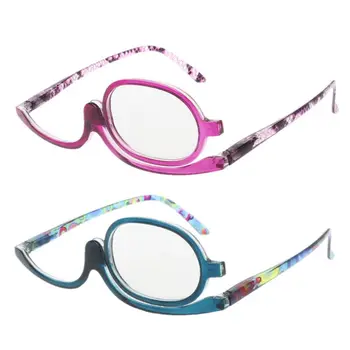 Kadın Makyaj okuma gözlüğü Dönebilen Flip Makyaj Göz Gözlük Presbiyopik + 1.00 İla + 4.0