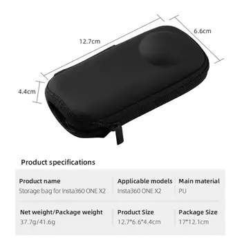 Mini PU saklama çantası Su Geçirmez Taşıma Çantası Koruyucu Kutu Insta360 Bir X2 / X3 Panoramik Eylem Kamera Aksesuarları