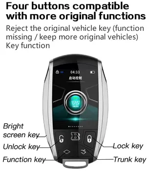 B-one Anahtarsız Modifiye Akıllı Uzaktan Anahtar İçin LCD Ekran İle Mercedes-Benz / VW / Toyota / Lexus / KİA / Ford / Audi / Porsche / Suzuki / Honda