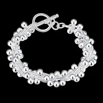 925 Ayar gümüş takılar katı boncuk zincir Bilezikler kadınlar için Yaratıcı trend Düğün parti Yılbaşı Hediyeleri moda takı