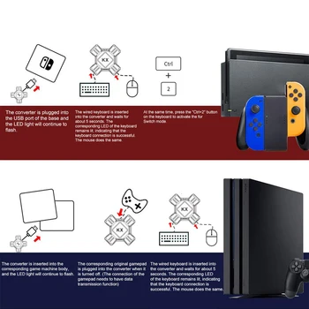 Fare ve Klavye Dönüştürücü Hiçbir Sürücü Oyun Denetleyicisi adaptör fiş ve Çalıştır USB Bağlantısı FPS Oyunu için Anahtarı / Xbox / PS4 / PS3 5