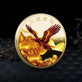 2023 Kartal Şanslı Sikke Hatıra Çin Gümüş Kaplama Mikro Rozeti Koleksiyonu Orijinal Albüm Roma Feng Shui Paraları kristal
